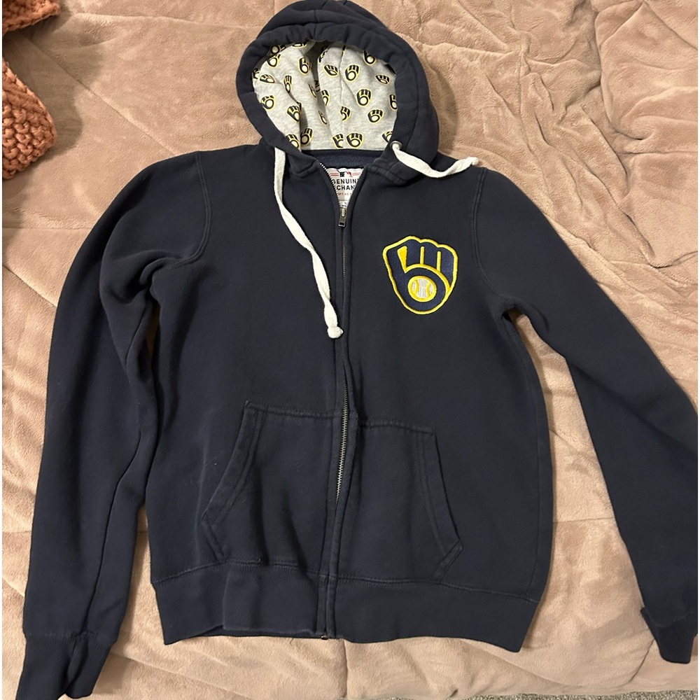 Milwaukee brewers zip up hoodie